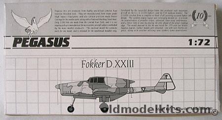 Pegasus 1/72 Fokker D-XXIII - Netherland Air Force, 4005 plastic model kit